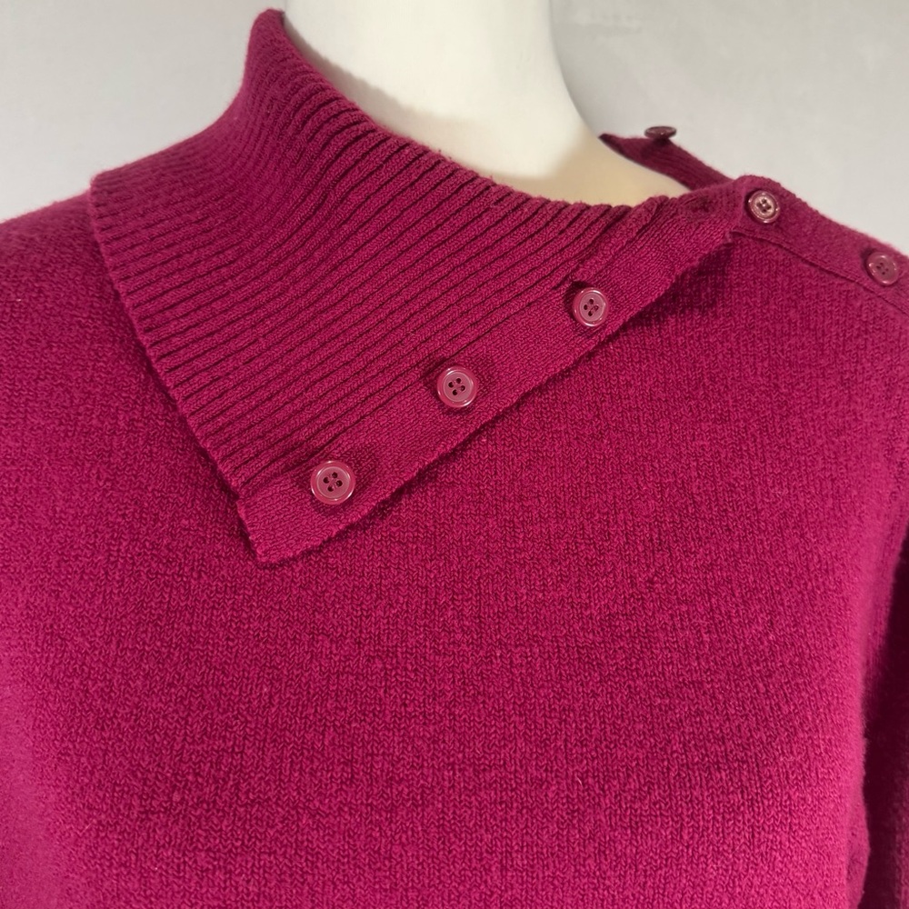 St John’s Bay Soft Raspberry Wine Split Button Ne… - image 2